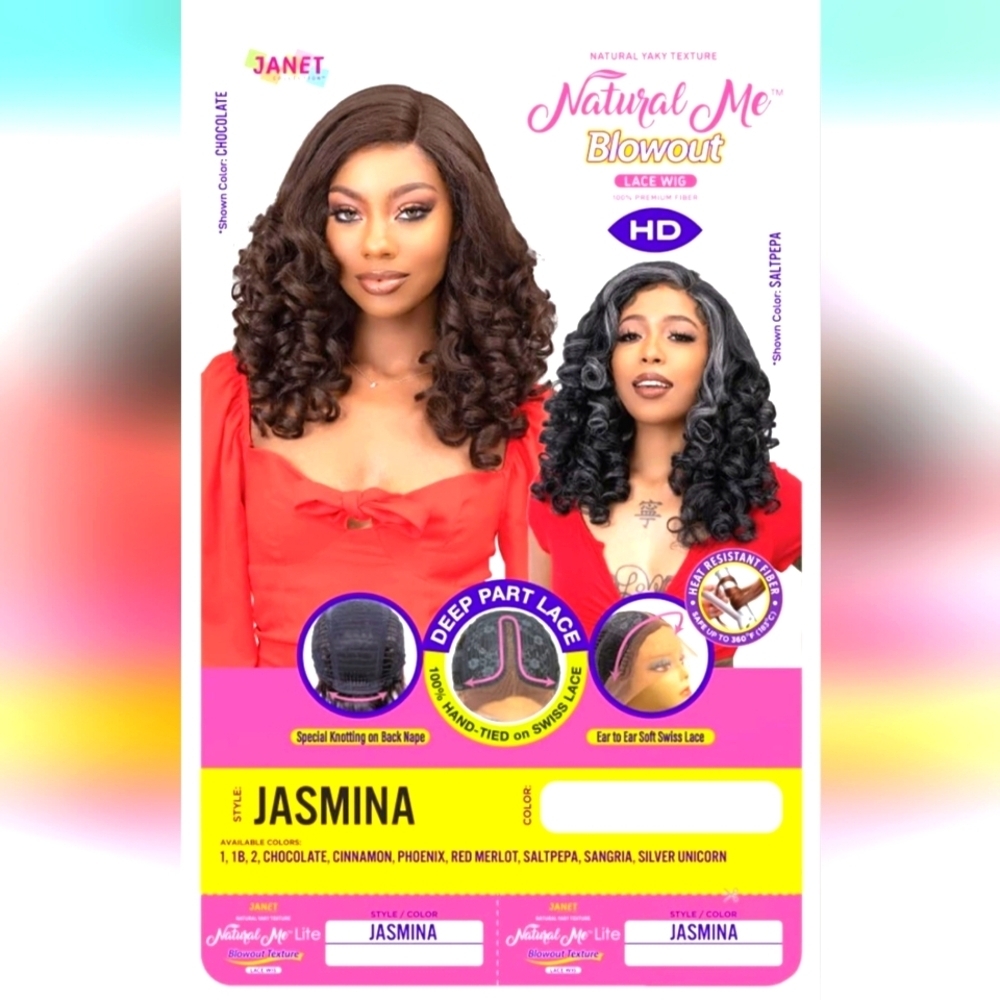 Janet Collection Natural Me HD Lace Wig Blowout Deep Part Lace Jasmina(Cinnamon)